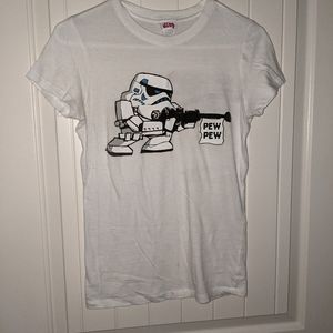 Disney Storm trooper "pew pew" women's graphic tee